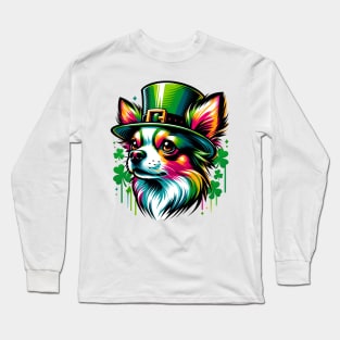 Chihuahua Embraces Saint Patrick's Day Spirit Long Sleeve T-Shirt